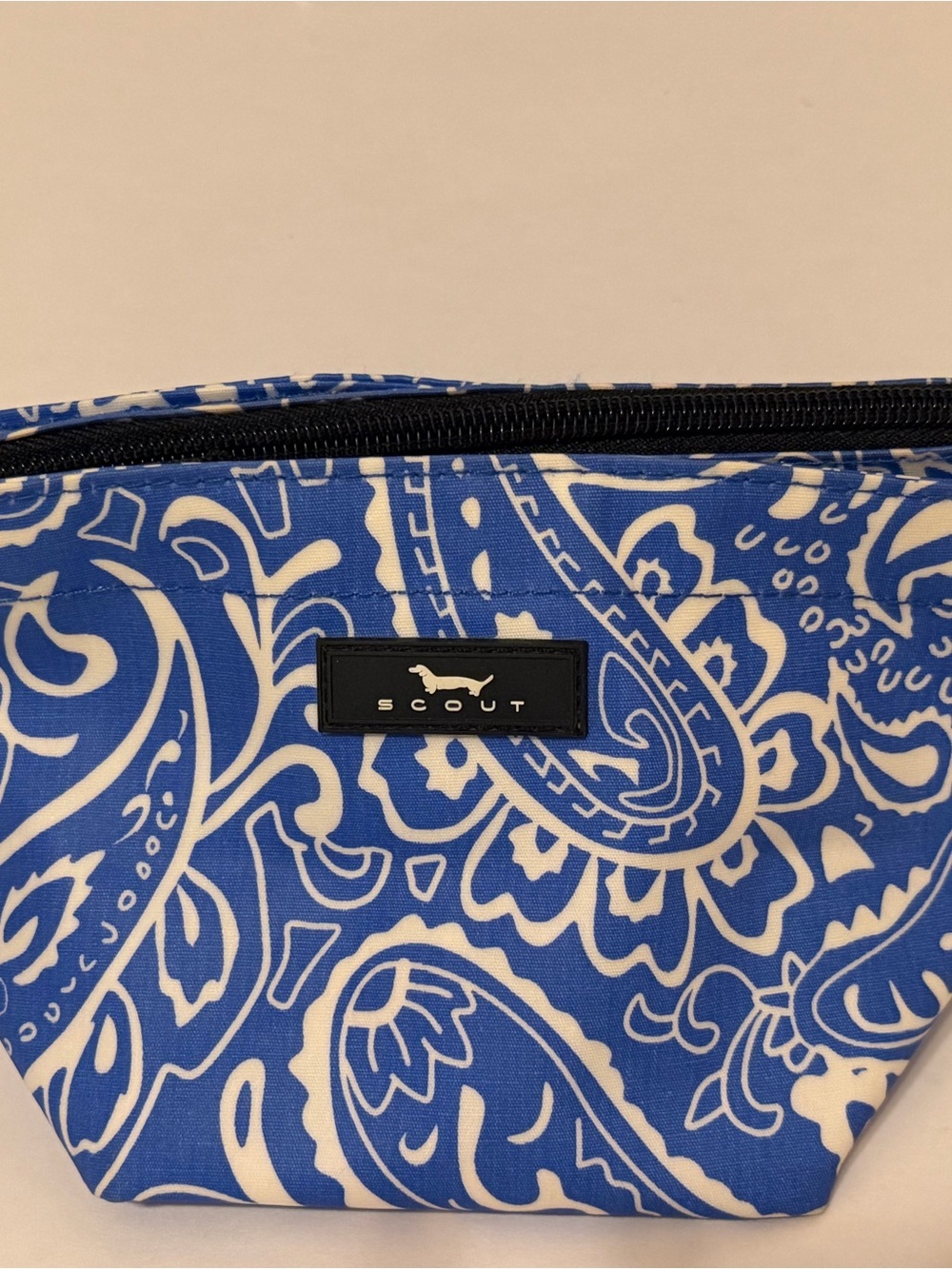 Scout Blue and White Paisley Cosmetic Bag